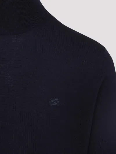 Etro Pegaso-embroidered High-neck Sweater In Black