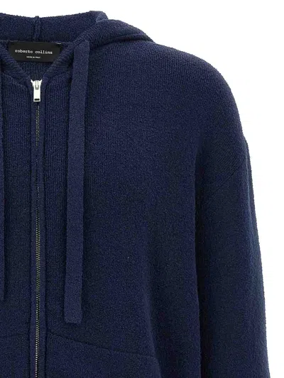 Roberto Collina Hooded Terry Sweater With Ribbed Cuffs And Hem