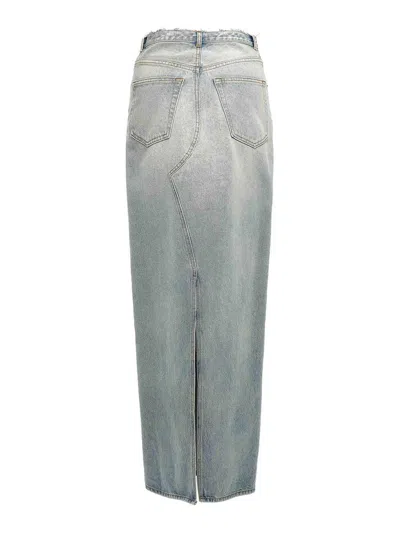 Mm6 Maison Margiela Mm6 By Maison Margiela Long Cotton Denim Skirt With Front