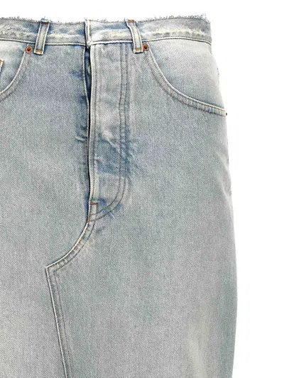 Mm6 Maison Margiela Mm6 By Maison Margiela Long Cotton Denim Skirt With Front