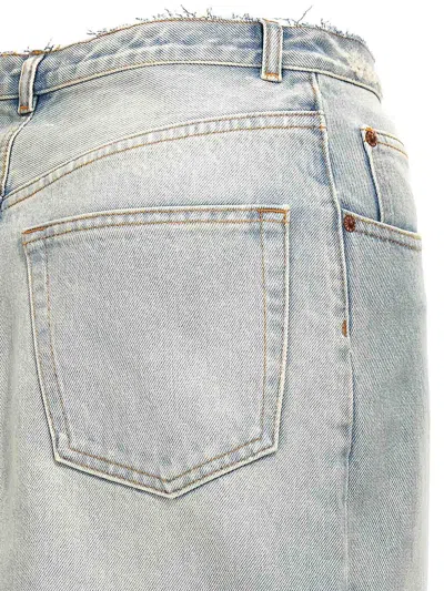 Mm6 Maison Margiela Mm6 By Maison Margiela Long Cotton Denim Skirt With Front