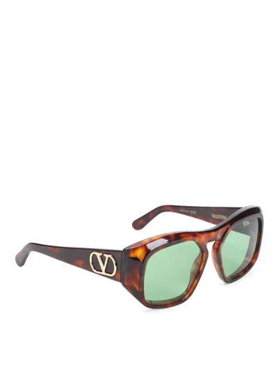 Valentino Garavani Oversized Tortoiseshell Frame Sunglasses