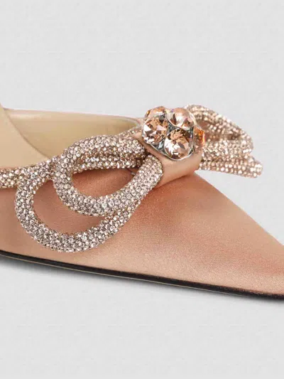 Mach&mach 110mm Double Bow Crystal-embellished Satin Pumps In Pink