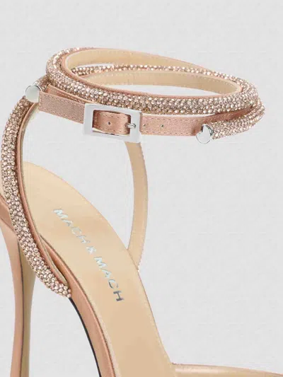 Mach&mach 110mm Double Bow Crystal-embellished Satin Pumps In Pink