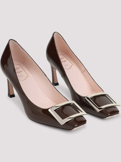 Roger Vivier 70mm Trompette Patent Leather Pumps In Brown