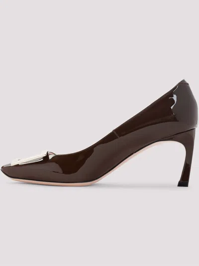 Roger Vivier 70mm Trompette Patent Leather Pumps In Brown