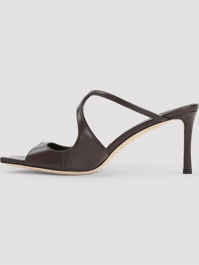 Jimmy Choo Anise 75 Leather Sandals In Blue