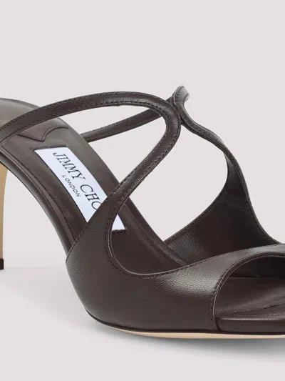 Jimmy Choo Anise 75 Leather Sandals In Blue