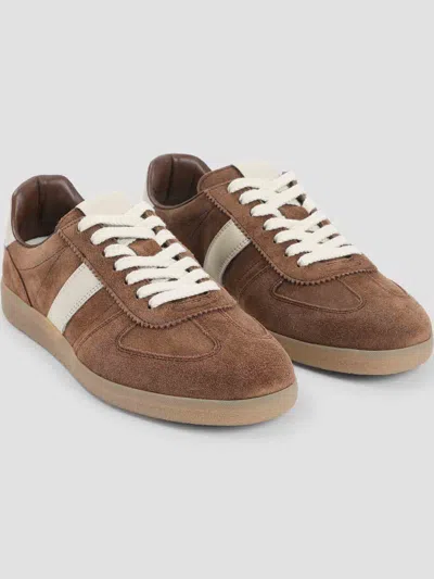 Tom Ford Suede Sneakers With Contrast Stripe And Rubber Sole