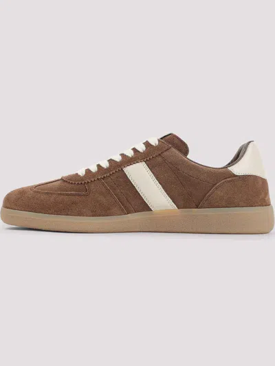 Tom Ford Suede Sneakers With Contrast Stripe And Rubber Sole