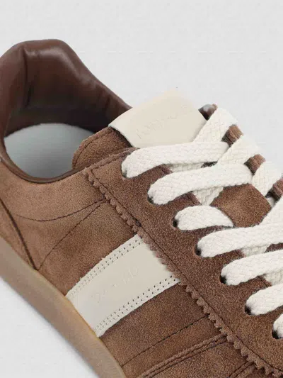 Tom Ford Suede Sneakers With Contrast Stripe And Rubber Sole
