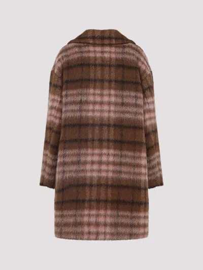Moschino Double-breasted Plaid Coat With Warm Acrylic Blend In Multi
