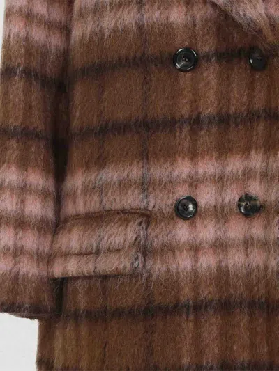 Moschino Double-breasted Plaid Coat With Warm Acrylic Blend In Multi