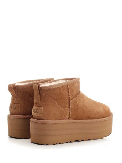 Ugg Classic Ultra Mini 1135092-che Womens 5 Chestnut Suede Platform Boot Gbnc453 In Brown