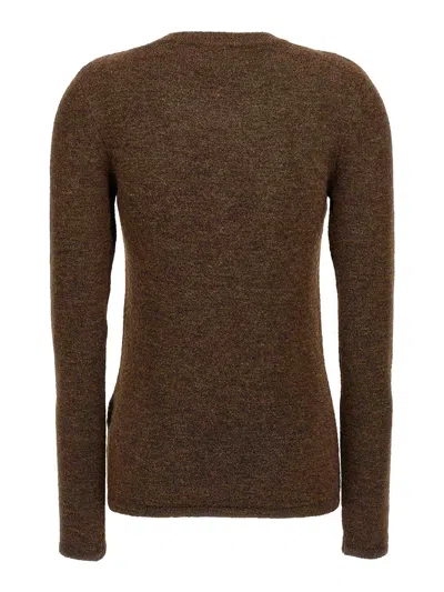 Isabel Marant 'kern' Twist Detail Knit Sweater In Burgundy
