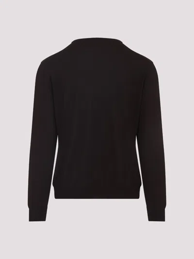 Kiton Cashmere-silk Blend Sweater With Classic Crew Neckline In Brown