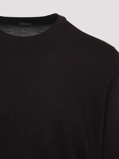 Kiton Cashmere-silk Blend Sweater With Classic Crew Neckline In Brown