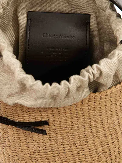 Chloé Small  Crossbody Bag In Woven Raffia And Pe