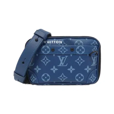 Pre-owned Louis Vuitton Blue Coated Canvas Shoulder Bag ()