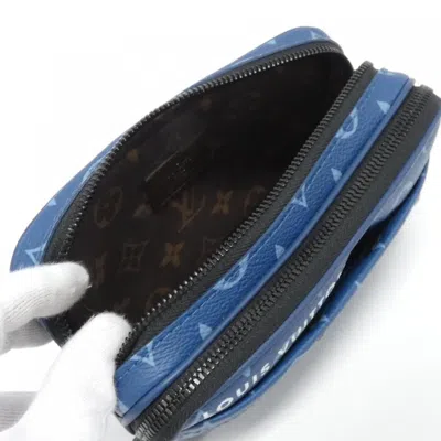 Pre-owned Louis Vuitton Blue Coated Canvas Shoulder Bag ()