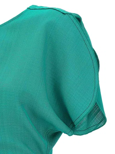 Victoria Beckham Women's Gathered Waist Midi Dress In Green