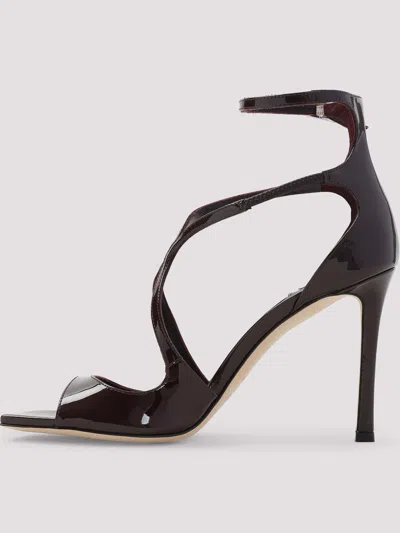 Jimmy Choo Azia95 Sandals With Squared Open Toe And Ankle Strap In Brown