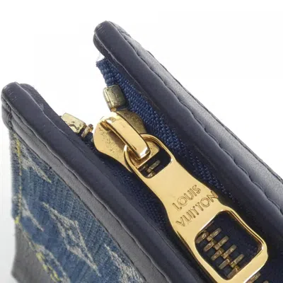 Pre-owned Louis Vuitton Blue Denim Leather Clutch Bag Handbag Pochette ()