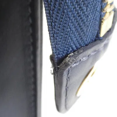 Pre-owned Louis Vuitton Blue Denim Leather Clutch Bag Handbag Pochette ()