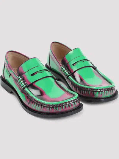 Loewe Multicolour Calf Leather Loafers With Decorative Strap