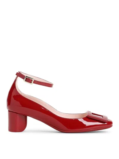 Roger Vivier Roundy Lacquered Ankle Strap Dec 45 Pumps