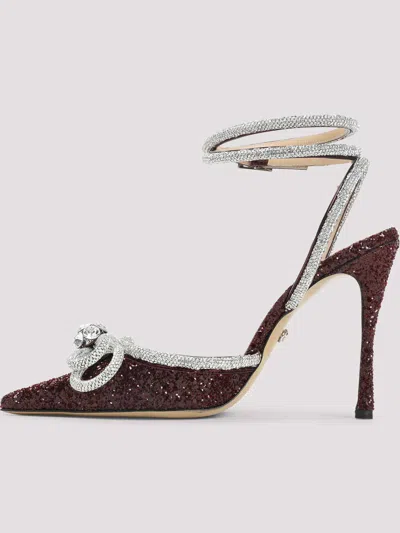 Mach&mach Maroon Pointed Toe Heels In Black