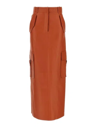 Zimmermann Illustration Midi Skirt In Orange