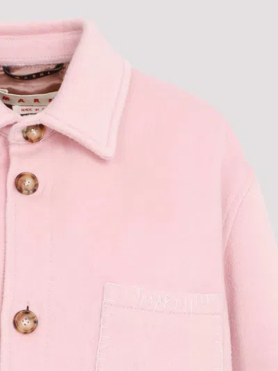 Marni Wool Short Coat In Pink