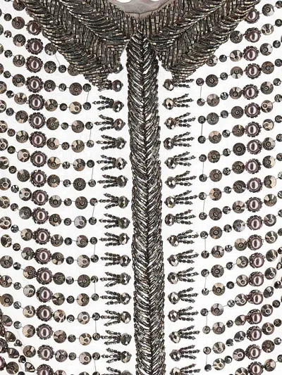 Alberta Ferretti Embellished Collar Chiffon Top