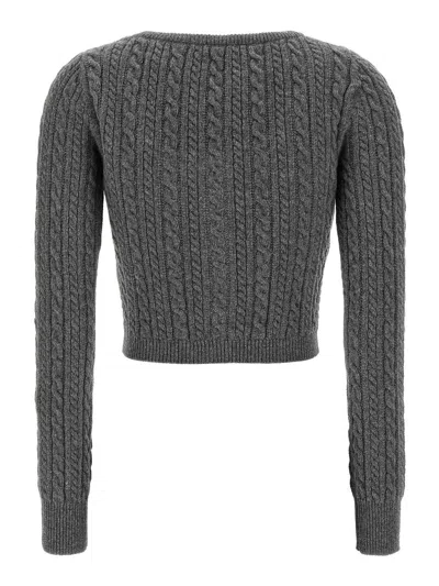Alessandra Rich Cropped Wool Cardigan