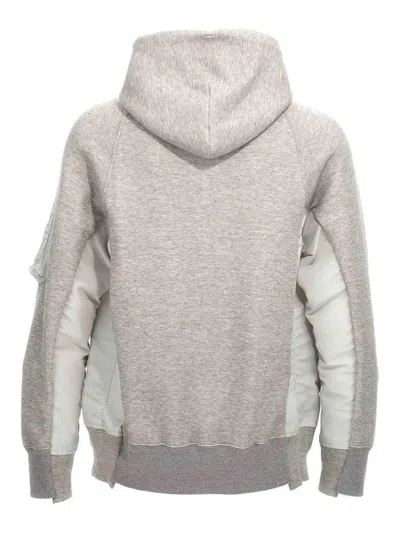 Sacai Sponge Hoodie In Gray