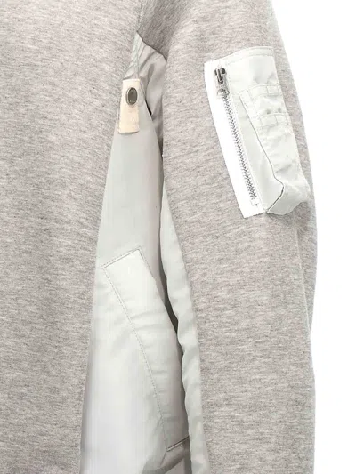Sacai Sponge Hoodie In Gray