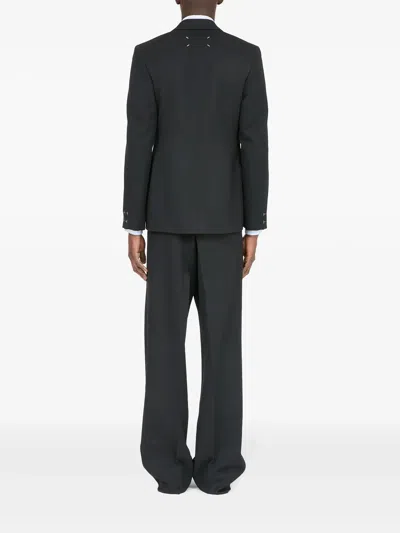 Maison Margiela Double-breasted Wool Blazer In Gray