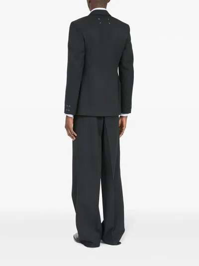 Maison Margiela Double-breasted Wool Blazer In Gray