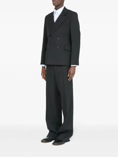 Maison Margiela Double-breasted Wool Blazer In Gray