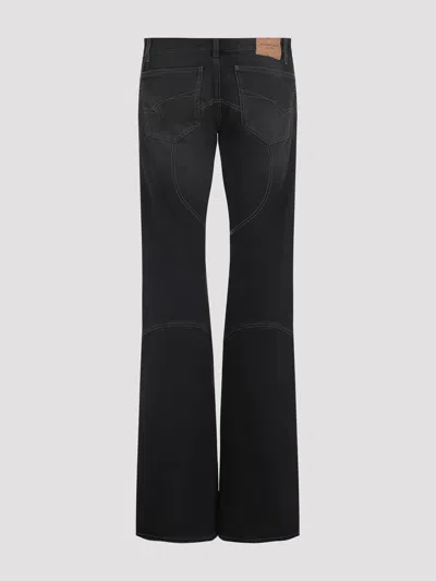 Balenciaga Fitted Low Waist Flared Wide-leg Pants In Black