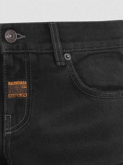 Balenciaga Fitted Low Waist Flared Wide-leg Pants In Black