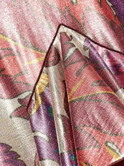 Etro Laminated Jersey Dress With Maxi Floral Print