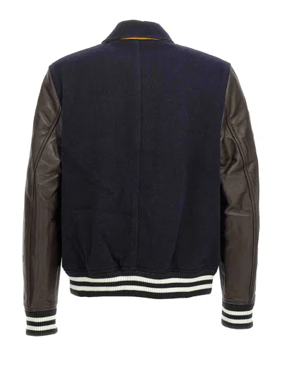 Wales Bonner Prince Varsity Jacket In Blue/brown In Blue