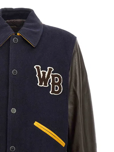 Wales Bonner Prince Varsity Jacket In Blue/brown In Blue