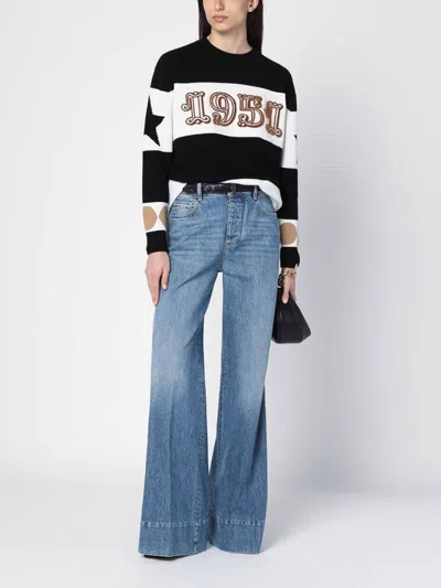 Max Mara Wool And Cashmere Sweater With Flocked 1951 Motif