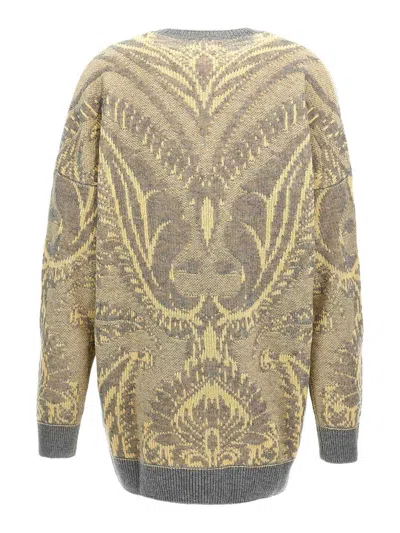 Etro 'paisley' Crew Neck Oversized Jacquard Sweater