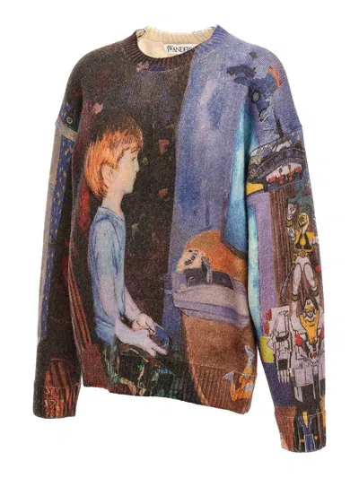 Jw Anderson Multicolor Computer Print Sweater In Multi