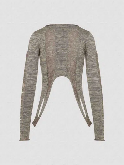Rick Owens Metallic Finish Avant-garde Top With Dramatic Silhouette