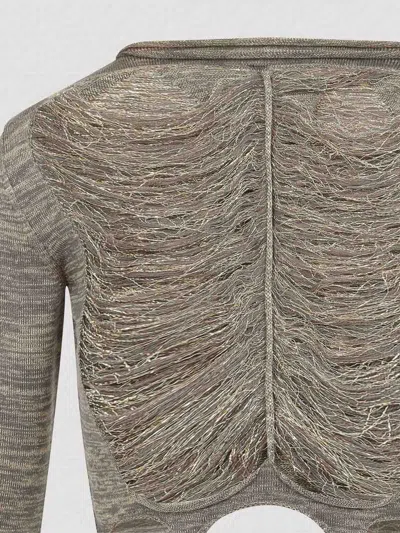 Rick Owens Metallic Finish Avant-garde Top With Dramatic Silhouette